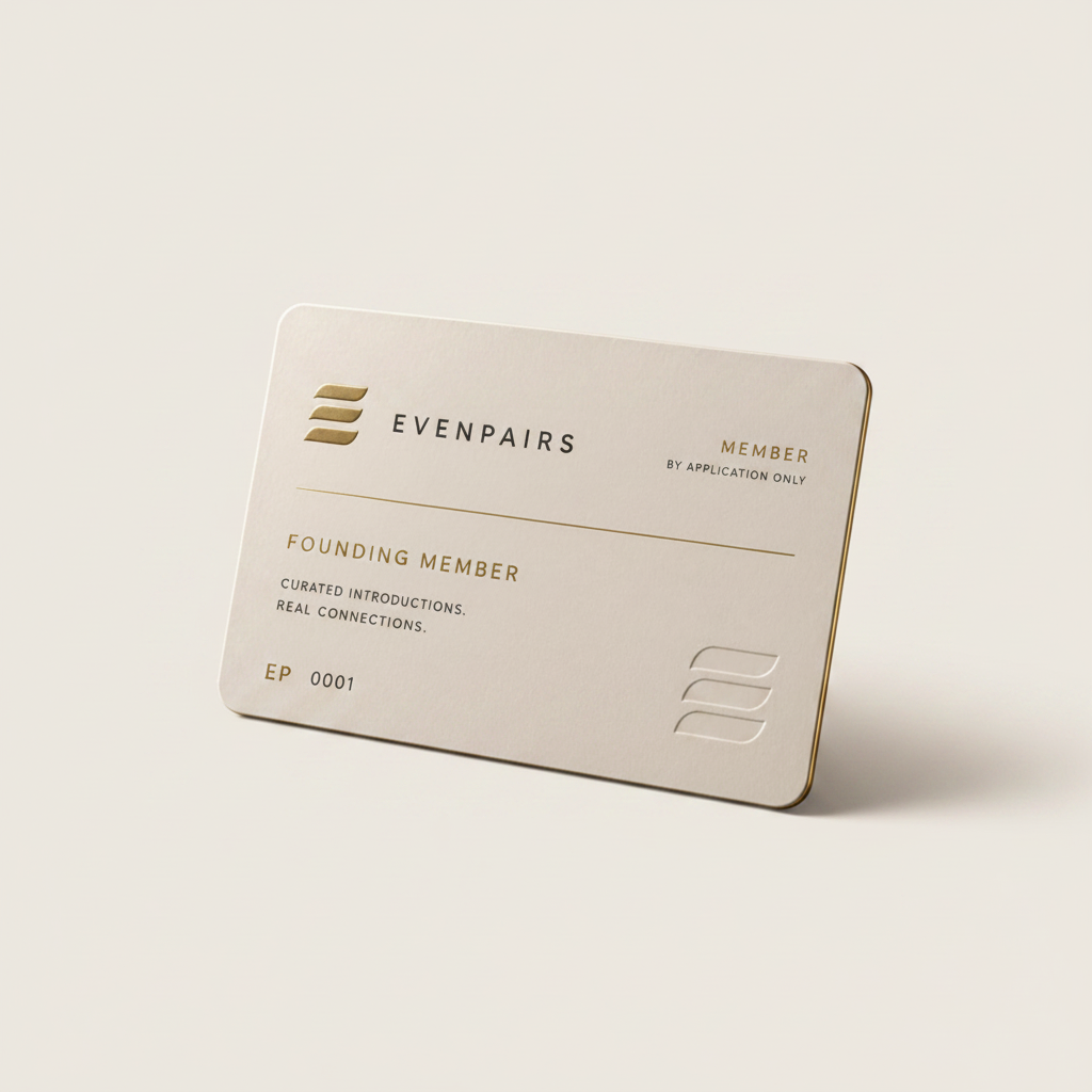 Evenpairs founding member card — EP 0001, by application only